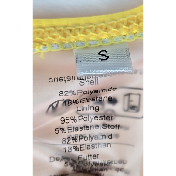 Yellow Floral Two-Piece Tankini Bikini Swimsuit Women Small Dress Set - Picture 6 of 9